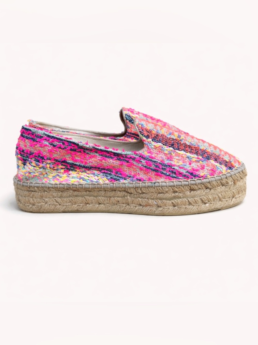 Manebi Platform Espadrilles Multicolor Woven Slip On Size EU 39 US 8